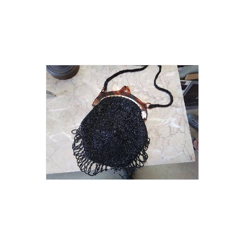 SAC A MAIN PERLES NOIRES