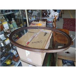 PLATEAU VERRE ACAJOU 2 ANSES