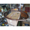 PLATEAU VERRE ACAJOU 2 ANSES