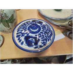 POT DECOR FLEURS BLEUES
