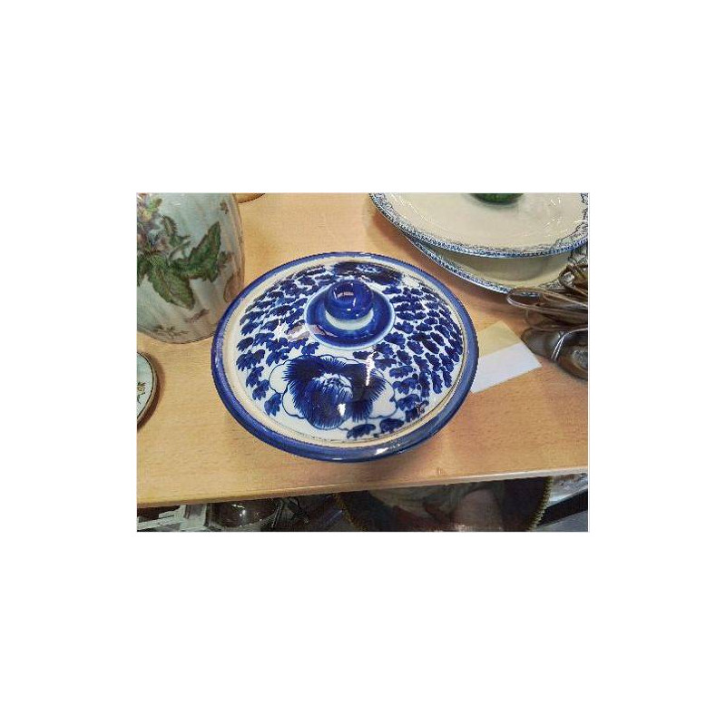 POT DECOR FLEURS BLEUES