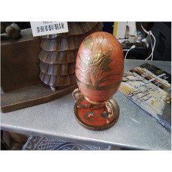 OEUF CLOISONNÉ ORANGE DORÉ...