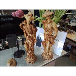 COUPLE STATUES RESINE CHINOIS