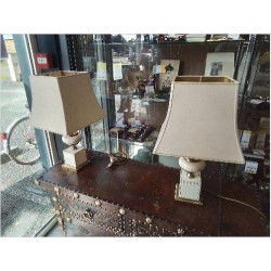 LAMPE LE DAUPHIN BEIGE DORÉ