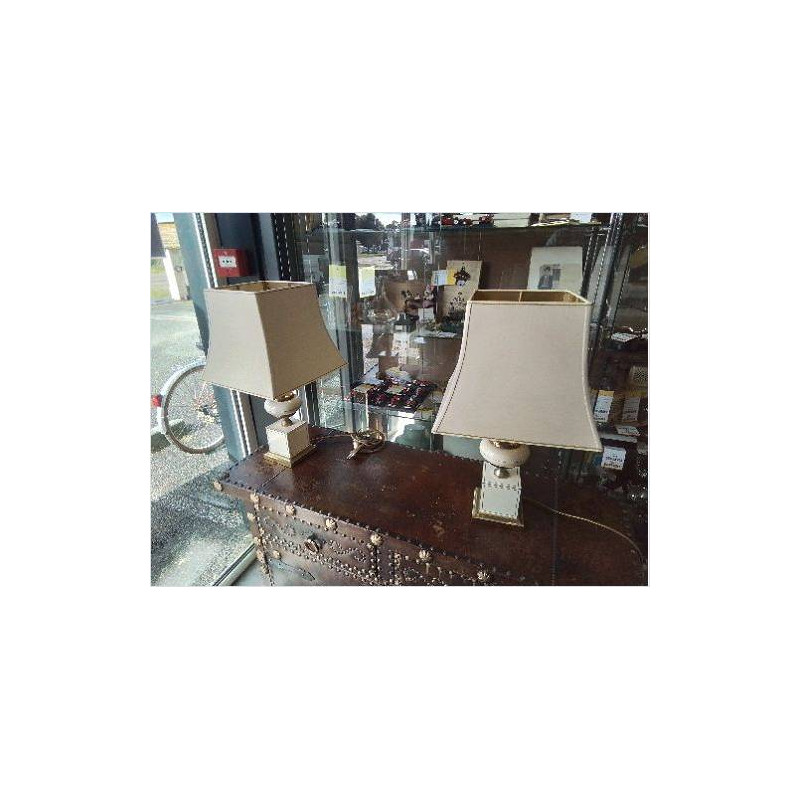 LAMPE LE DAUPHIN BEIGE DORÉ