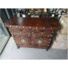 BUFFET 2P2T CUIR METAL DORÉ