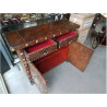 BUFFET 2P2T CUIR METAL DORÉ