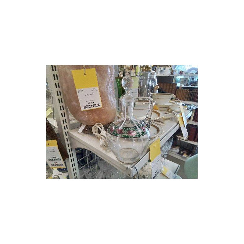 CARAFON CRISTAL PEINT FLEURS TRAITS
