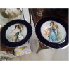 ASSIETTE FEMME FLEURS TOUR BLEU LIMOGES
