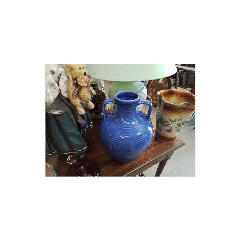 VASE AMPHORE BLEU 2 ANSES