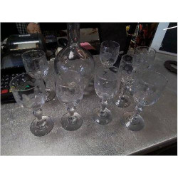 SERVICE LIQUEUR ANC GRAVÉ FLEURS 