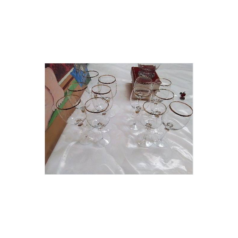 LOT DE 6 VERRES LISERET DORÉ 