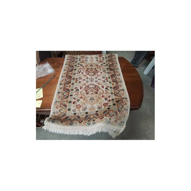 TAPIS COULOIR SOIE ROSE BLANC BLEU 60 X 180