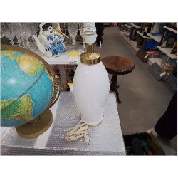 LAMPE OPALINE BLANC DORÉ 
