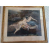 CADRE DORE GRAVURE FEMMES ENLACEES 