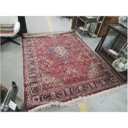 TAPIS 2X3 MOTIFS FOND ROUGE