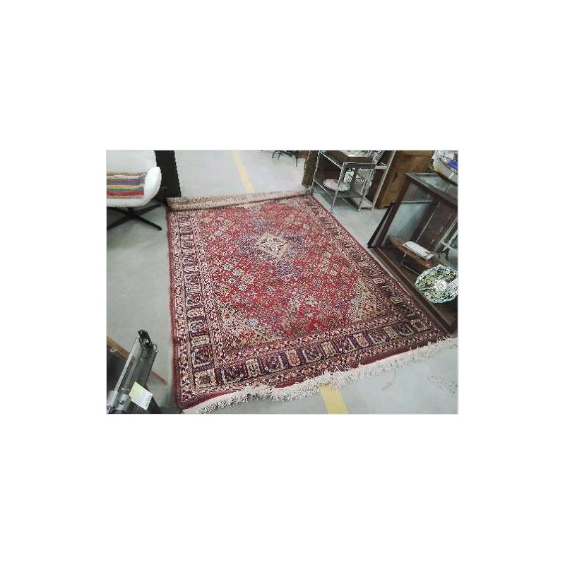 TAPIS 2X3 MOTIFS FOND ROUGE