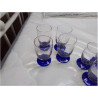 LOT 4 VERRES PIED BLEU 