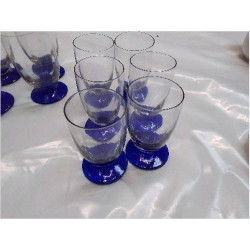 LOT 6 VERRES PIED BLEU