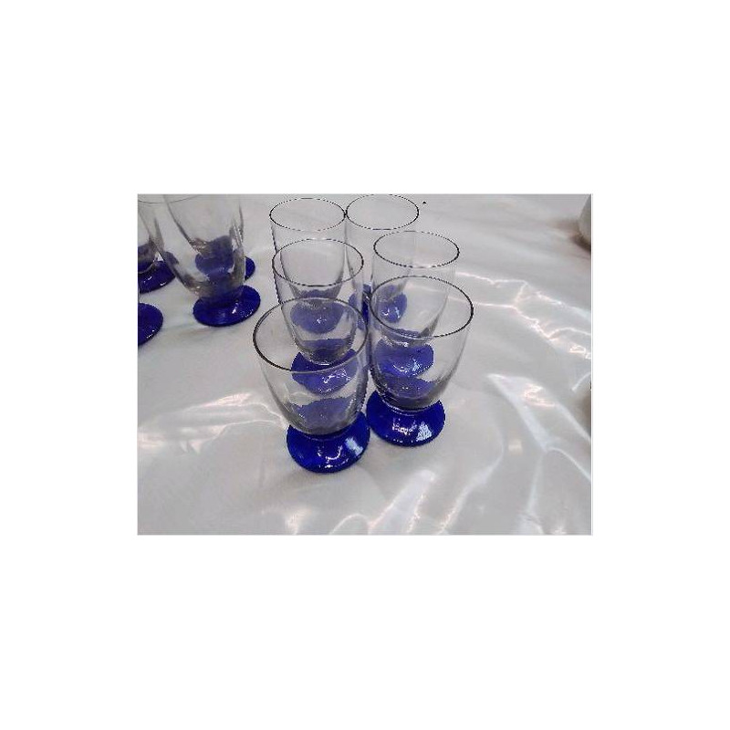 LOT 6 VERRES PIED BLEU