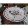 PLAT FLEURI INSECTES OVALE ANCIEN 