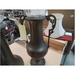 VASE AMPHORE CUIVRE CRISTAL GRAVÉ