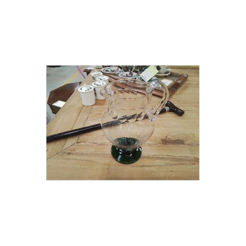PICHET CRISTAL FACETTES PIED VERT 