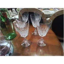 LOT VERRES CRISTAL S PIED