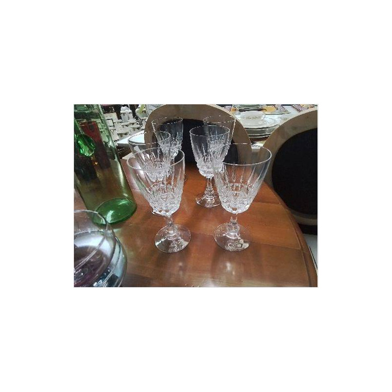 LOT VERRES CRISTAL S PIED