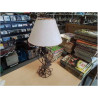 LAMPE PIED METAL DECOR FEUILLES