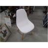 CHAISE PVC BLANC PIED BOIS