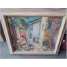 PEINTURE PLACE DE VILLAGE FLEURISTE CLAIRE TINEL