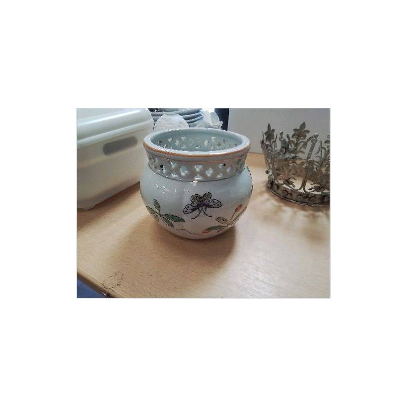 POT DECO DECOR FLEURS OISEAUX