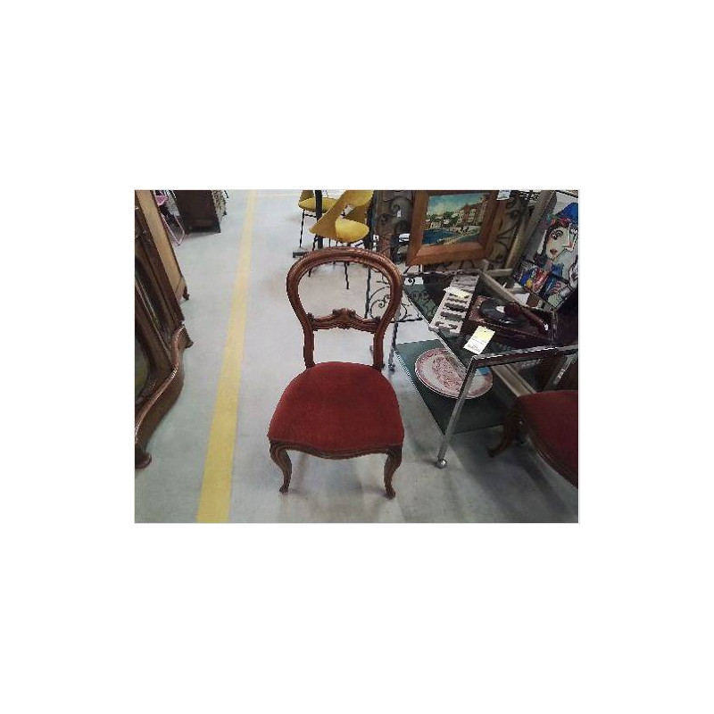 CHAISE ANC VELOURS VIEUX ROSE