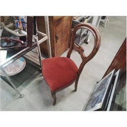CHAISE ANC VELOURS VIEUX ROSE