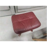 FAUTEUIL CUIR + REPOSE PIED CUIR PRUNE