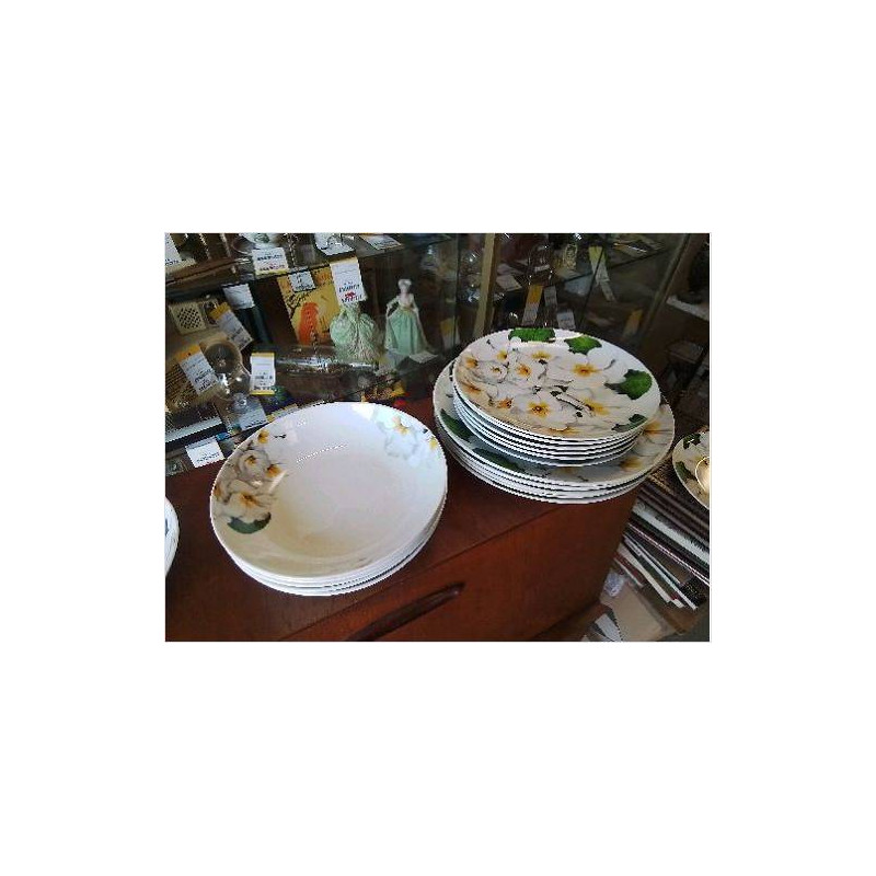LOT ASSIETTES FLEURIES SCHERZER 5+5+6