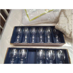 LOT 6 VERRES CRISTAL GRAVÉ