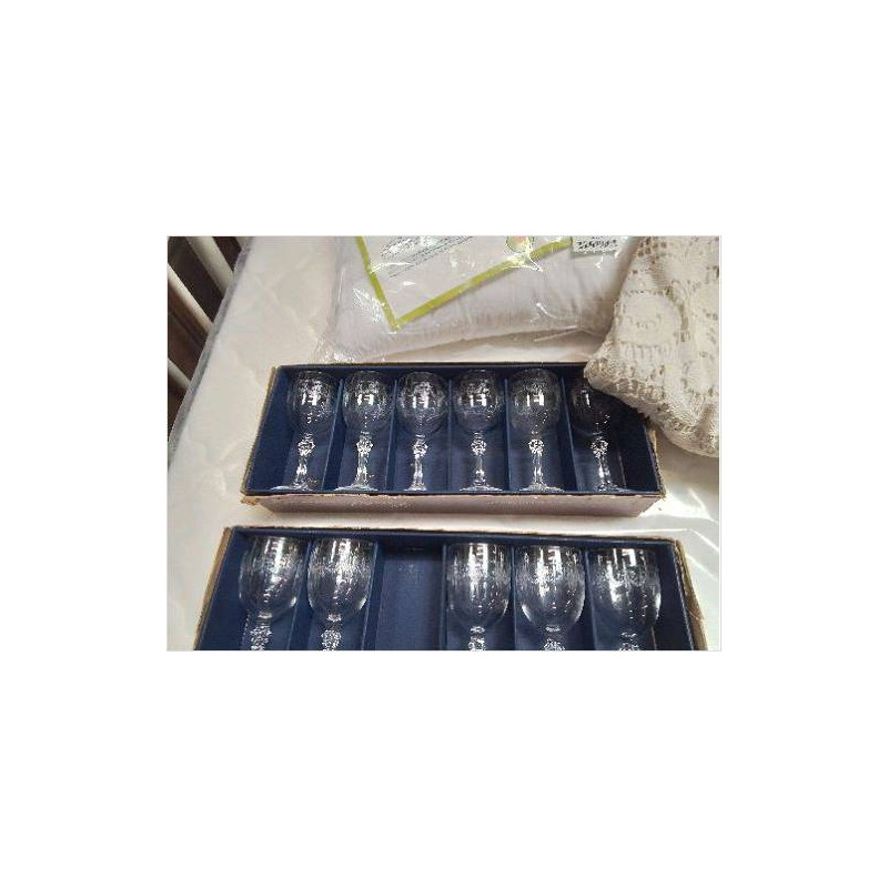 LOT 6 VERRES CRISTAL GRAVÉ