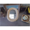 MIROIR OVALE TRESSÉ BEIGE