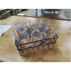 LOT 6 VERRES COQUILLAGES...