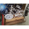 HORLOGE VÉLO BLANC SUR BOIS