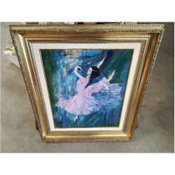 PEINTURE DANSEUSE ROBE ROSE...