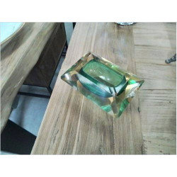 CENDRIER VERT JAUNE IRISÉ EN L’ETAT