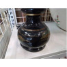LAMPE PIED LAQUE NOIR FLEURI ABJ  NEUF
