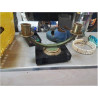 PIED DE LAMPE BOUGEOIR LAITON SUR MARBRE NOIR