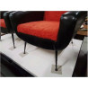 FAUTEUIL SKAI NOIR ROUGE AN 60