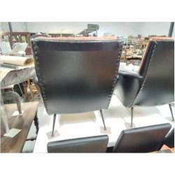 FAUTEUIL SKAI NOIR ROUGE AN 60