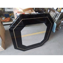 MIROIR LAQUÉ DESIGN 70 NOIR LAITON