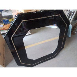 MIROIR LAQUÉ DESIGN 70 NOIR LAITON